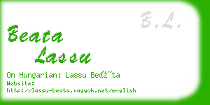 beata lassu business card